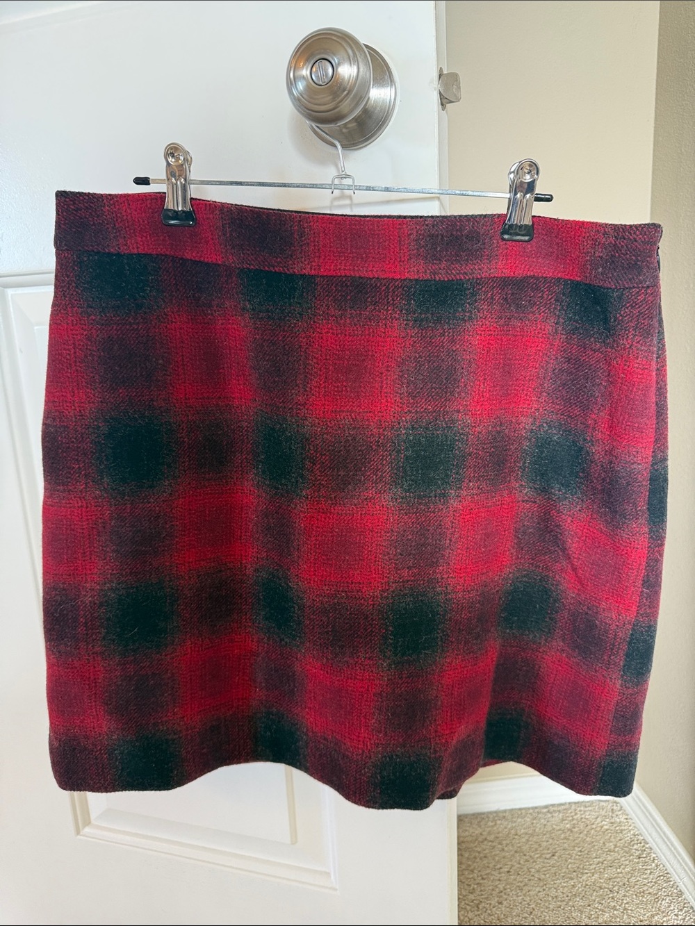 Banana Republic Red and Black Plaid Mini Skirt